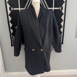 🖤 Vintage 90's Donnybrook Wool Blend Unisex Wear Mid Length Trench Overcoat, 14